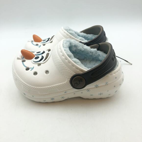Crocs Unisex Kids Olaf Classic Clogs Size 6 White Snow Flakes NWT - Picture 6 of 10